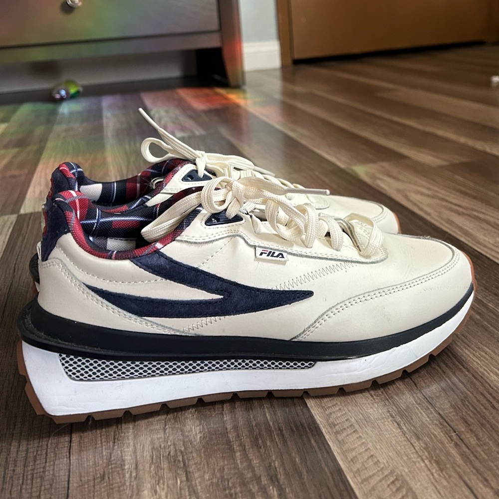 Fila shoes with plaid interior